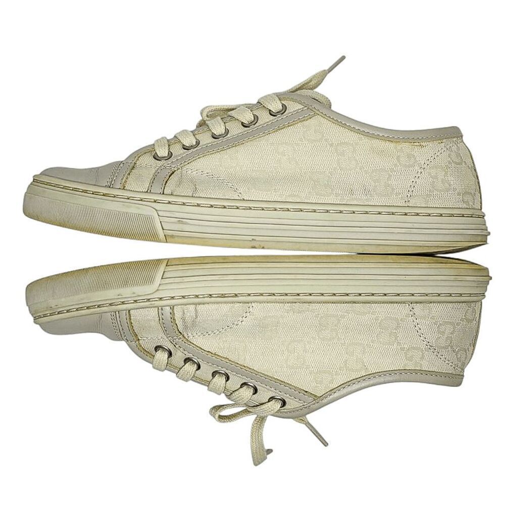 Gucci Original GG Low Top Monogram Sneakers Cream EU 36 US 6 Lace up Women Shoes - Picture 7 of 11